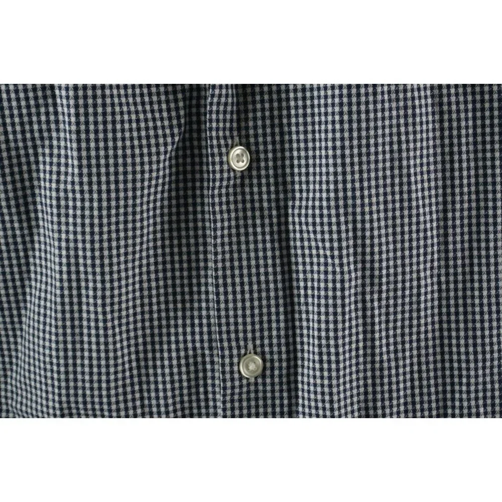 Hugo Boss Mark US Mens 16.5 Sharp Fit Long Sleeve White Blue Check Cutaway Shirt - Picture 11 of 12